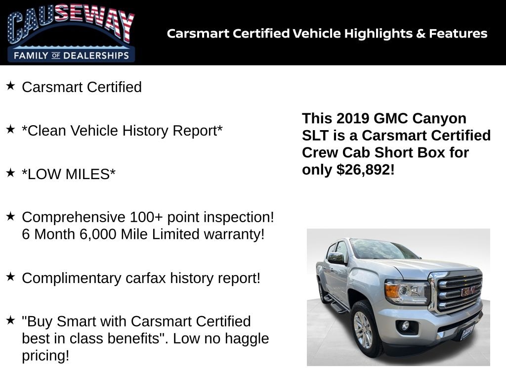 Certified 2019 GMC Canyon SLT Truck