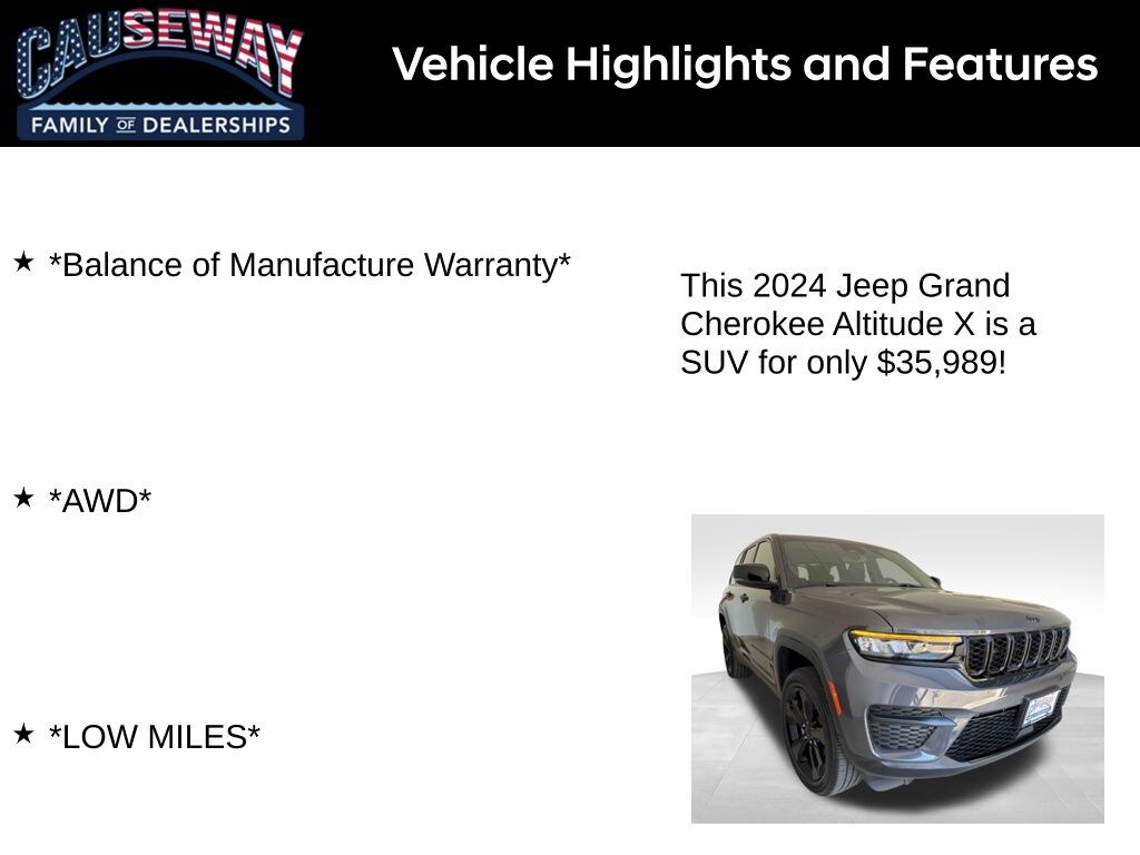 Used 2024 Jeep Grand Cherokee Altitude X SUV