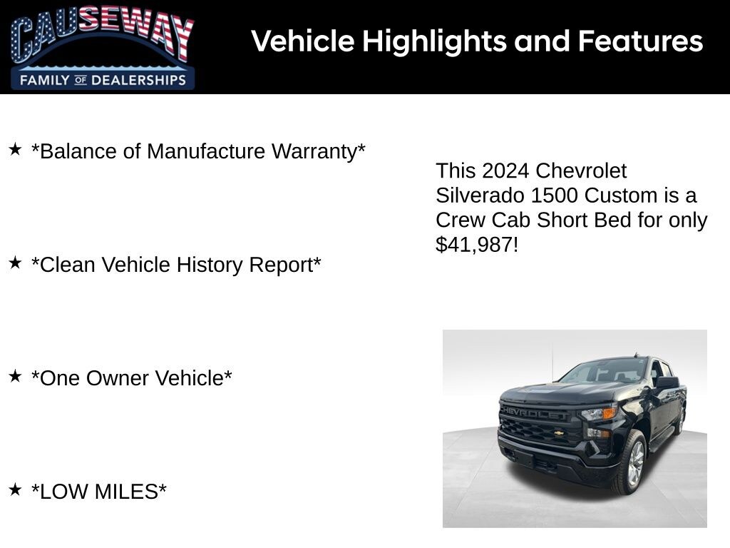 Used 2024 Chevrolet Silverado 1500 Custom Truck