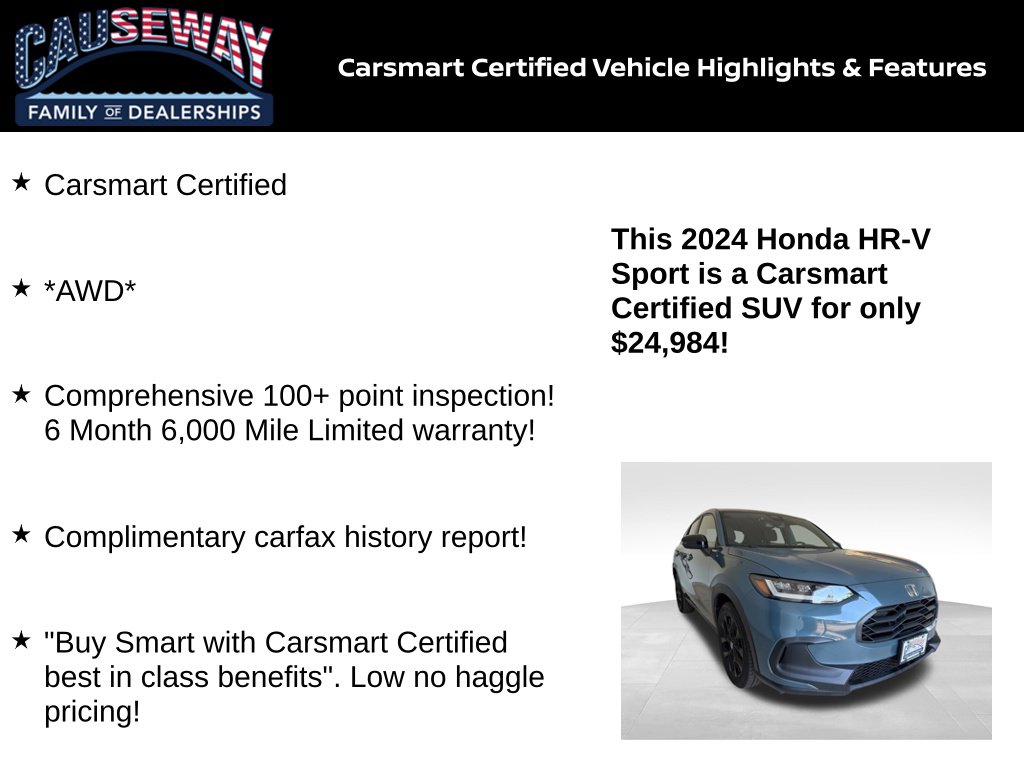 Certified 2024 Honda HR-V Sport SUV