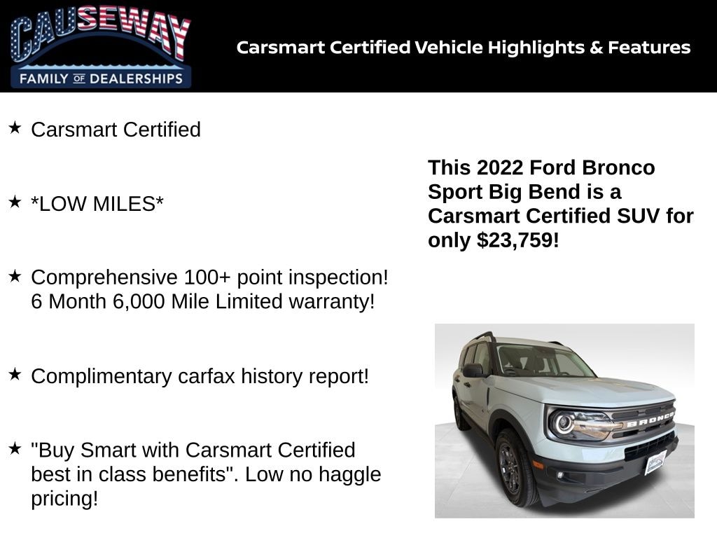 Certified 2022 Ford Bronco Sport Big Bend SUV
