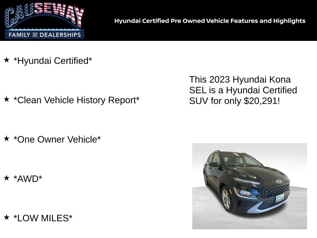 Certified 2023 Hyundai Kona SEL SUV