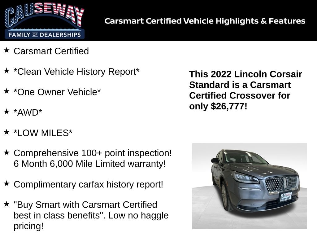 Certified 2022 Lincoln Corsair Standard SUV