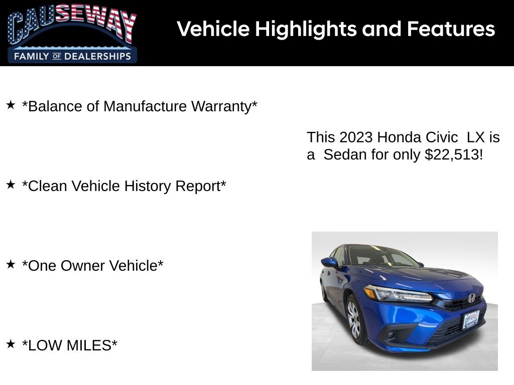 Used 2023 Honda Civic LX Sedan