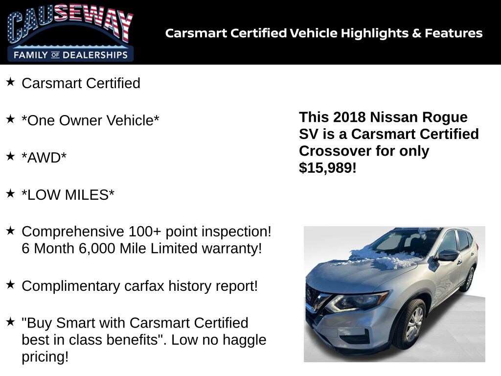 Certified 2018 Nissan Rogue SV SUV