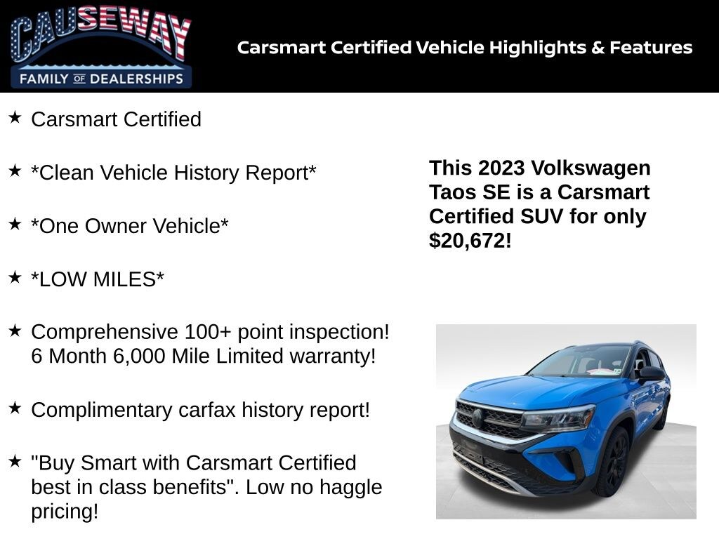 Certified 2023 Volkswagen Taos 1.5T SE SUV
