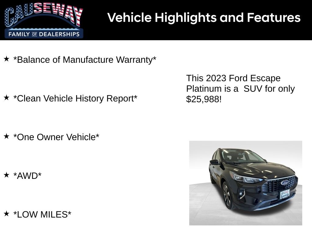 Used 2023 Ford Escape Platinum SUV