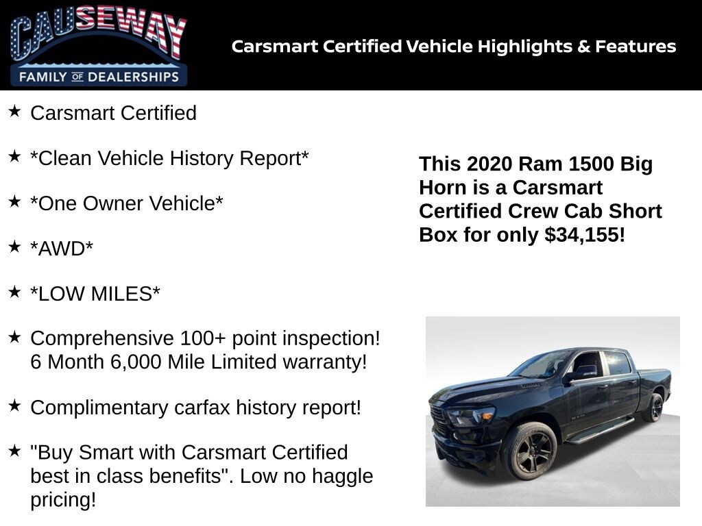 Certified 2020 Ram 1500 Big Horn/Lone Star Truck