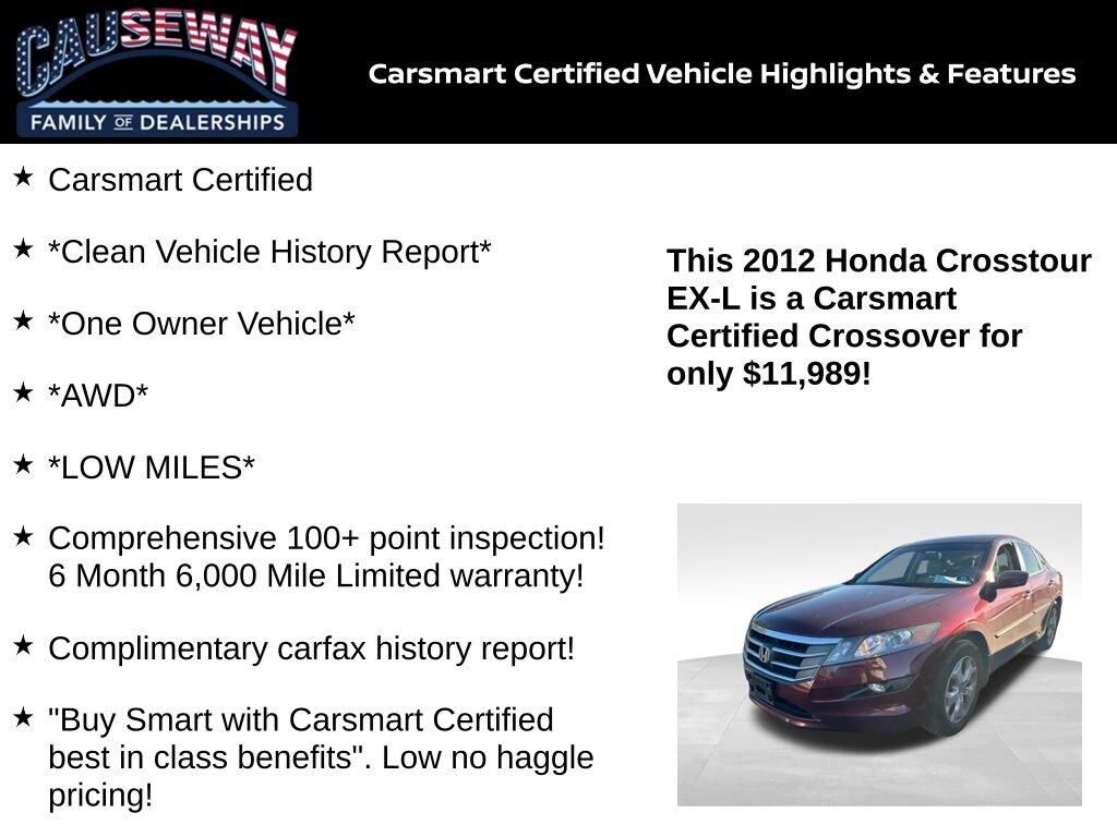 Certified 2012 Honda Crosstour EX-L SUV