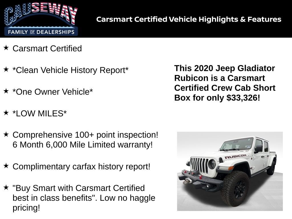 Certified 2020 Jeep Gladiator Rubicon Truck