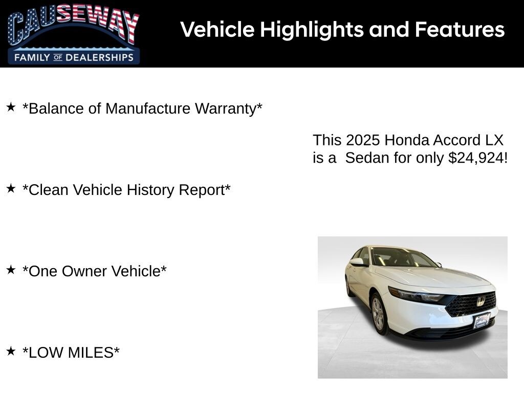 Used 2025 Honda Accord LX Sedan