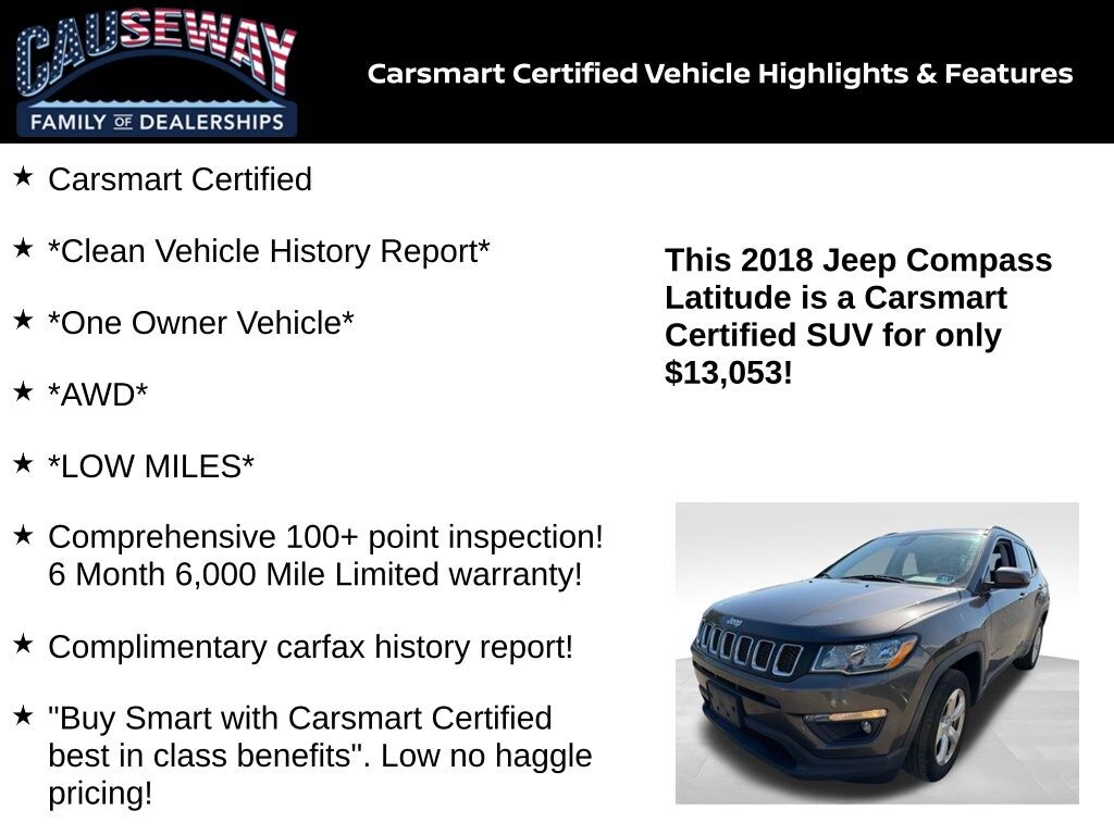 Certified 2018 Jeep Compass Latitude SUV