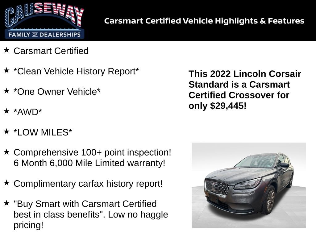 Certified 2022 Lincoln Corsair Standard SUV