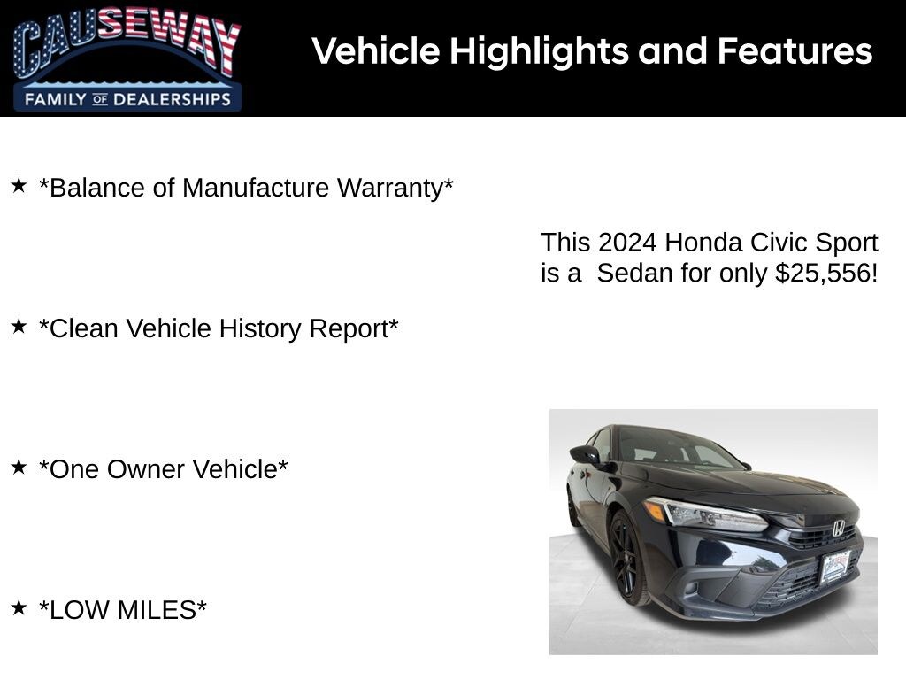 Used 2024 Honda Civic Sport Sedan
