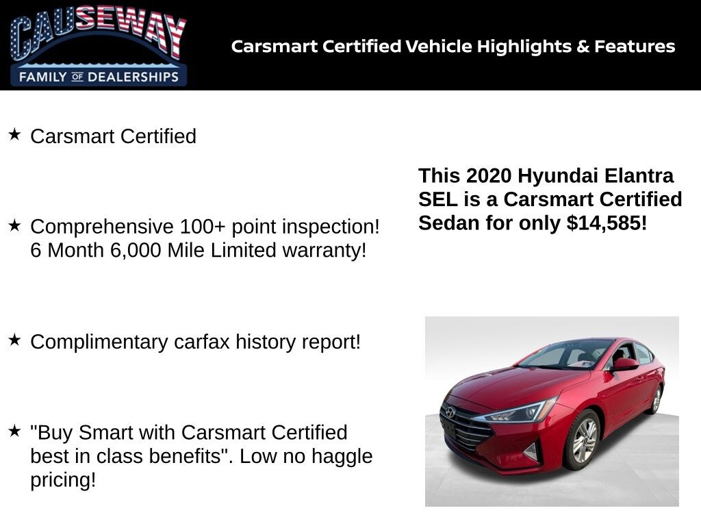 Certified 2020 Hyundai Elantra SEL Sedan