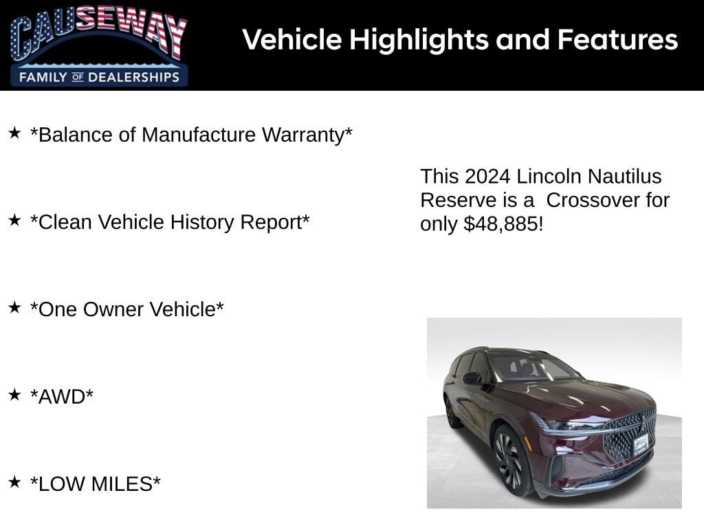 Used 2024 Lincoln Nautilus Reserve SUV