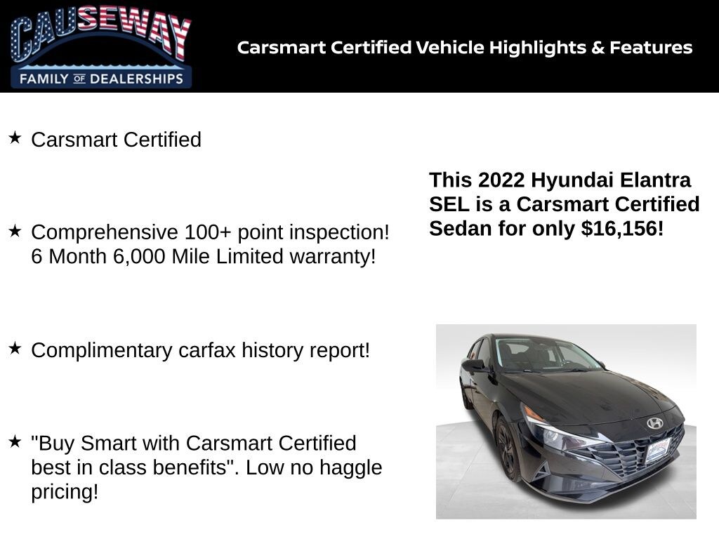 Certified 2022 Hyundai Elantra SEL Sedan