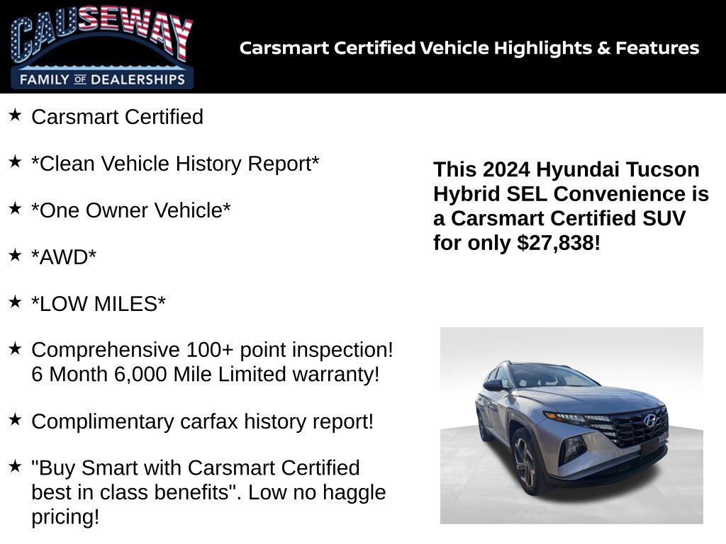 Certified 2024 Hyundai Tucson Hybrid SEL Convenience SUV