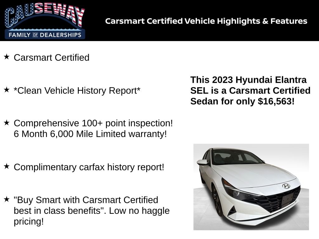Certified 2023 Hyundai Elantra SEL Sedan