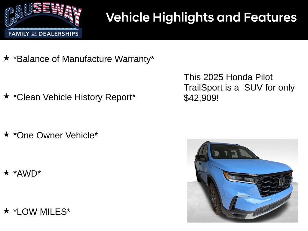 Used 2025 Honda Pilot TrailSport SUV