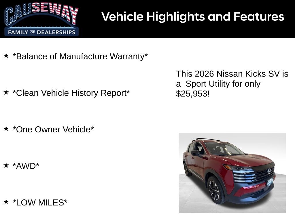 Used 2026 Nissan Kicks SV SUV