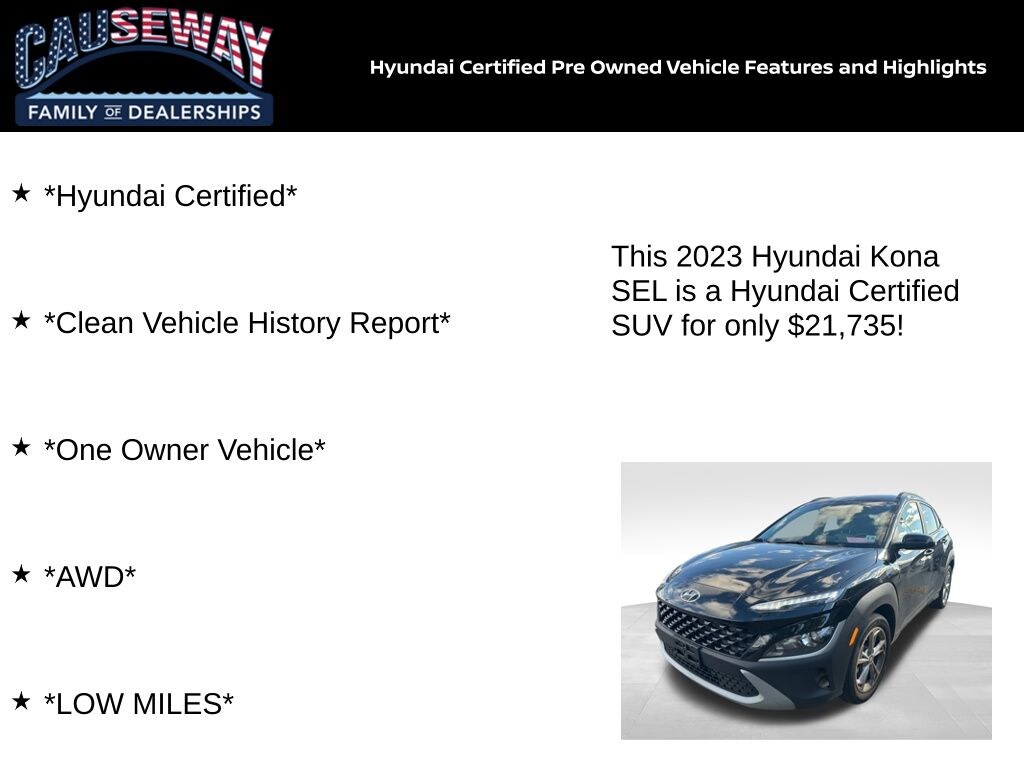 Certified 2023 Hyundai Kona SEL SUV