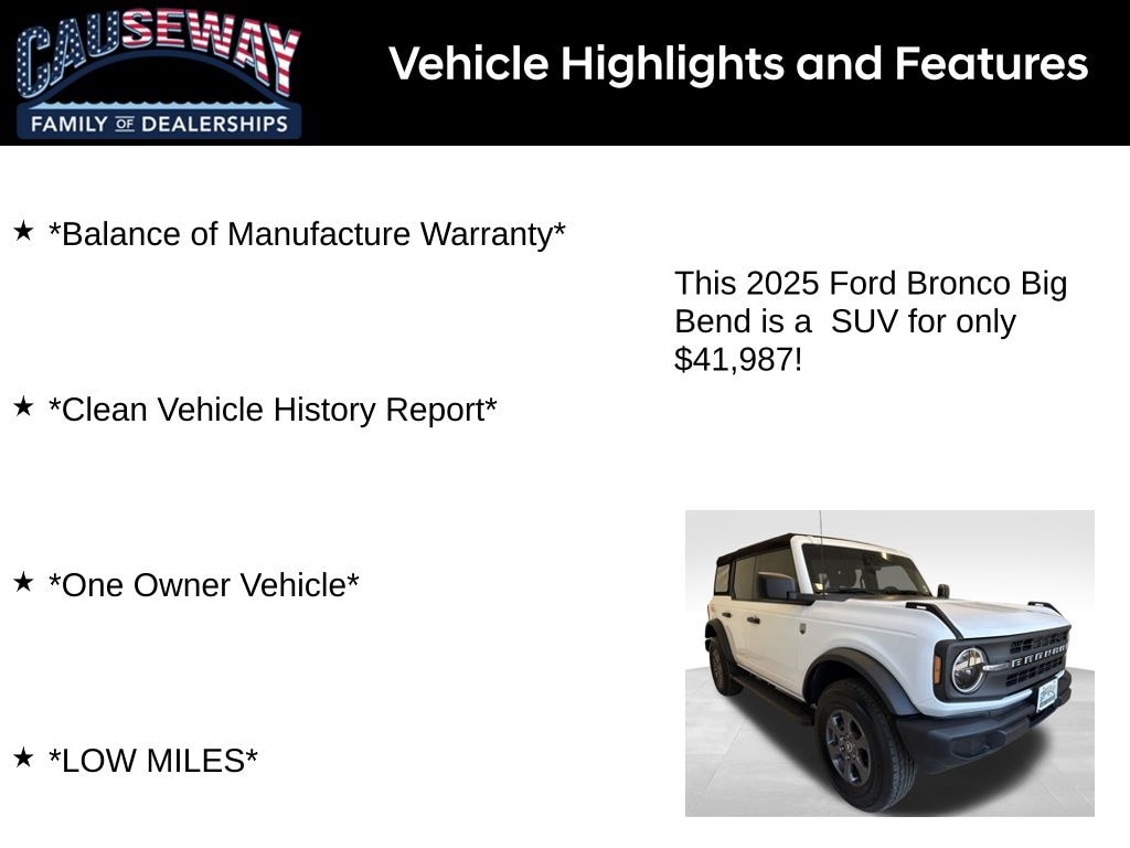 Used 2025 Ford Bronco Big Bend SUV