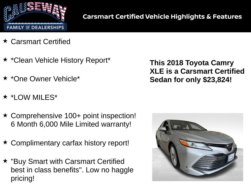 Certified 2018 Toyota Camry XLE Sedan