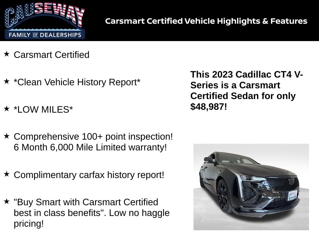 Certified 2023 Cadillac CT4 V-Series Sedan