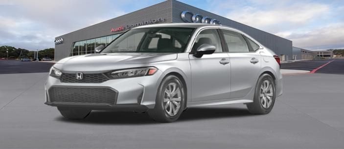 Solar Silver Metallic 2025 Honda Civic Sedan Front-Wheel Drive Continuously Variable Transmission