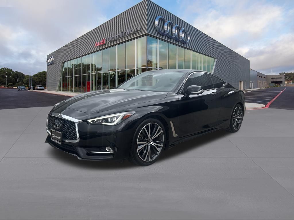 Black Obsidian 2022 INFINITI Q60 3.0T Luxe RWD Coupe Rear-Wheel Drive 7-Speed Automatic