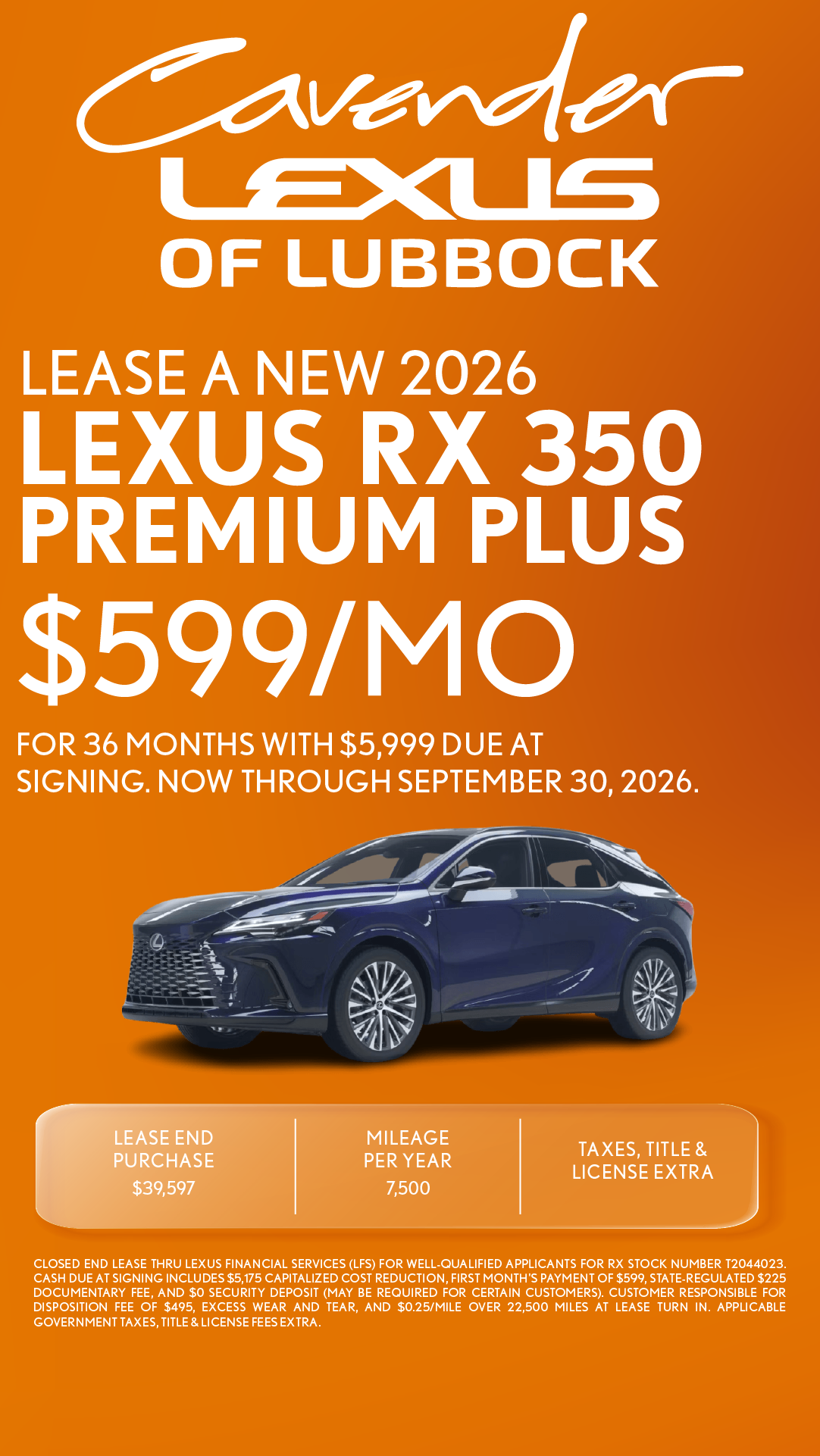 Lexus Deals Lubbock TX | Cavender Lexus near Wolfforth & Levelland