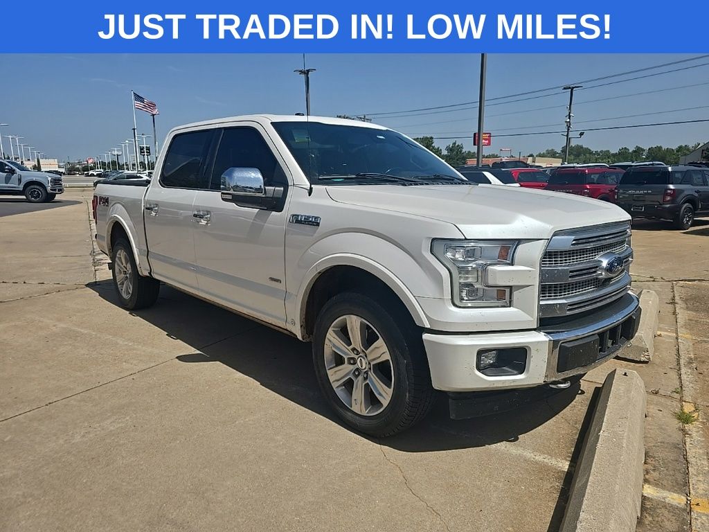 White Platinum Metallic Tri-Coat 2017 Ford F-150 Pickup Truck Four-Wheel Drive Automatic