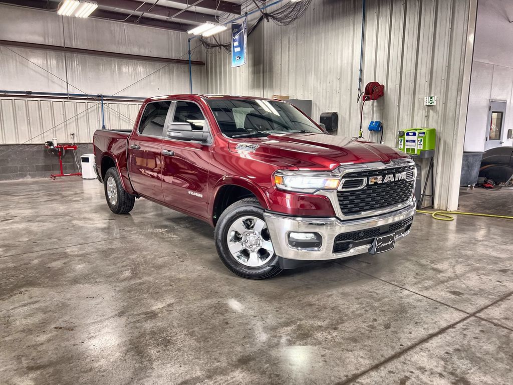 Delmonico Red Pearlcoat 2025 RAM 1500 Pickup Truck Four-Wheel Drive 8-Speed Automatic