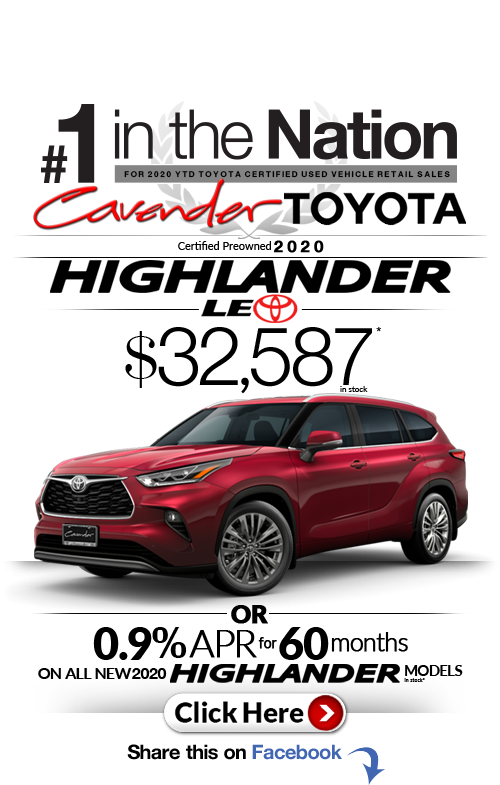 Click Here for Availability and Pricing from Cavender Toyota
