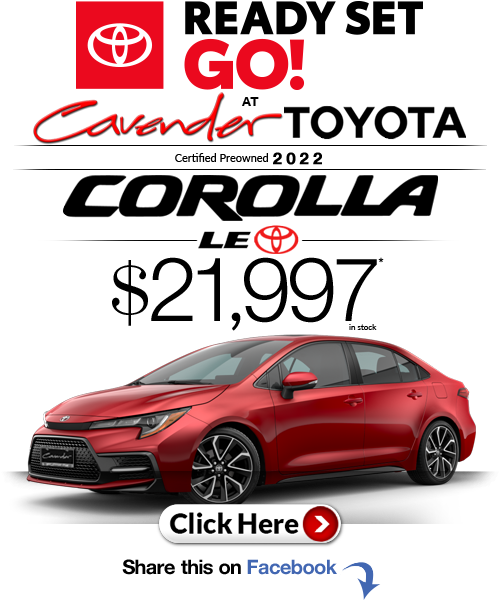 Click Here for Availability and
Pricing from Cavender
Toyota