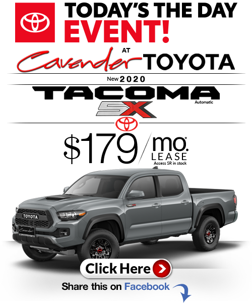 Click Here for Availability and
Pricing from Cavender
Toyota