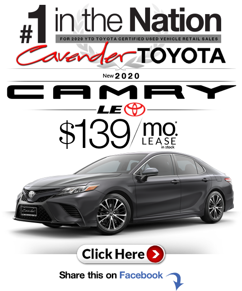 Click Here for Availability and
Pricing from Cavender
Toyota