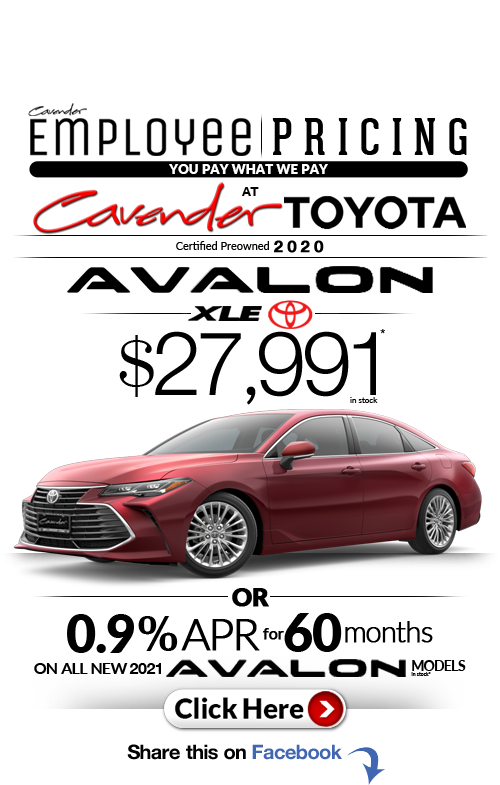 Click Here for Availability and Pricing from Cavender Toyota