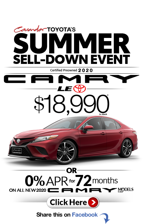 Click Here for Availability and Pricing from Cavender Toyota
