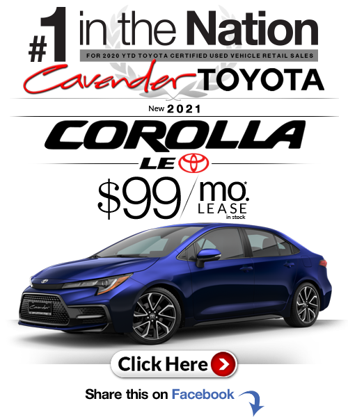 Click Here for Availability and Pricing from Cavender Toyota