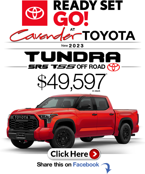 Click Here for Availability and
Pricing from Cavender Toyota