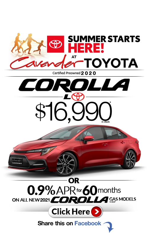 Click Here for Availability and
Pricing from Cavender Toyota