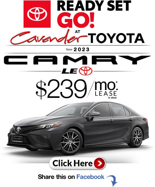Click Here for Availability and
Pricing from Cavender
Toyota
