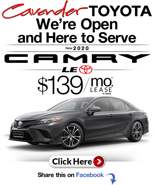 Click Here for Availability and
Pricing from Cavender
Toyota
