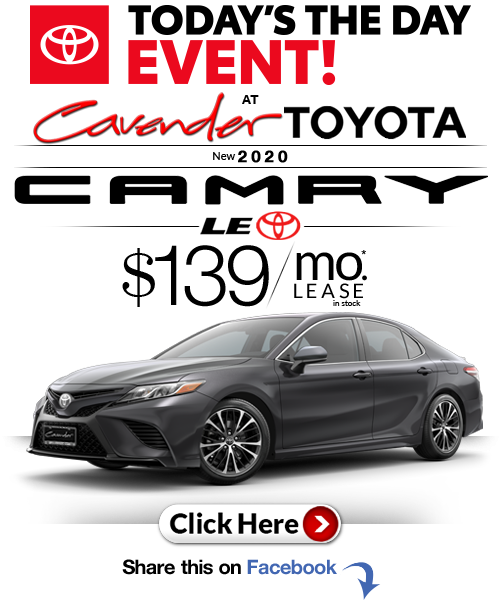 Click Here for Availability and
Pricing from Cavender
Toyota