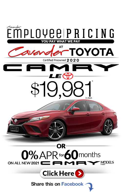 Click Here for Availability and Pricing from Cavender Toyota