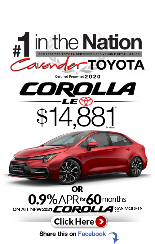 Click Here for Availability and
Pricing from Cavender
Toyota