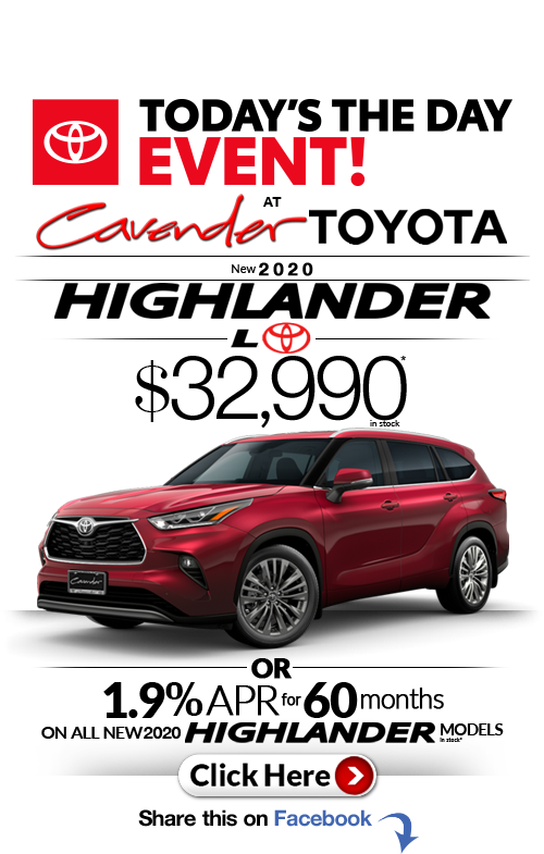 Click Here for Availability and Pricing from Cavender Toyota