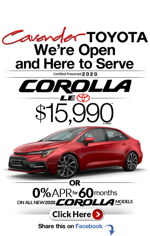 Click Here for Availability and
Pricing from Cavender
Toyota